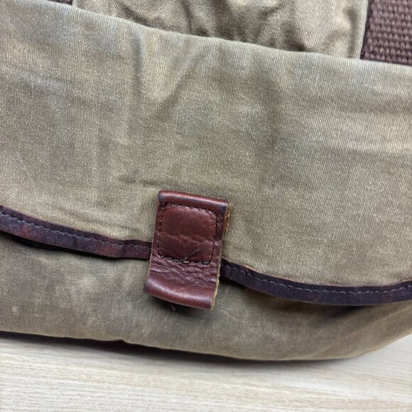 Duluth Trading Company Oil Cloth Day Tote Bag Brown Expandable Durable - Picture 3 of 12